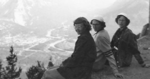 Three Sisters above the town of Banff in 1951