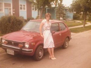 Colleen with her Honda