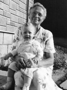 Mary Actymichuk with a granddaughter in Yorkton, Saskatchewan